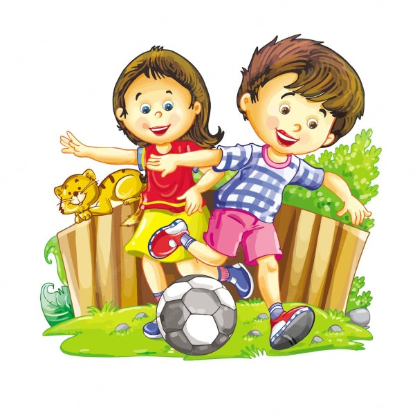 Дети играющие на улице мультяшные