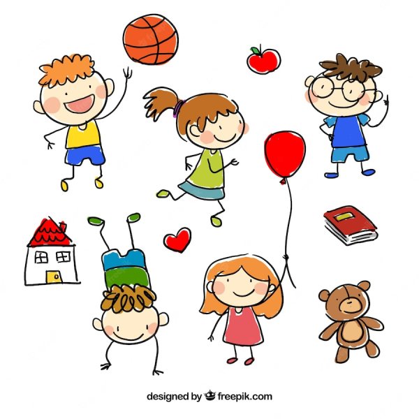 Играющие дети рисунок