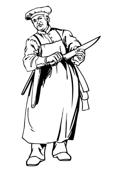 Старый повар иллюстрации