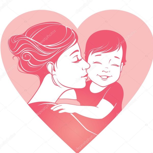 Сердечко мама с ребенком