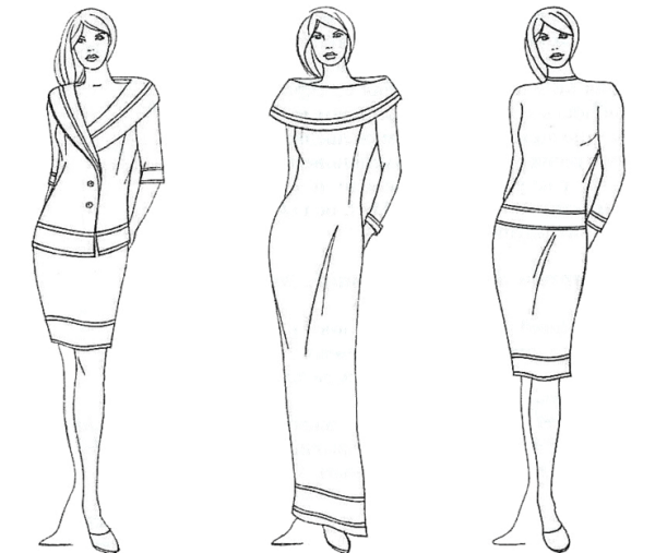 Эскизы классической одежды