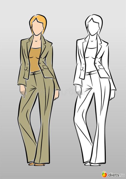 Эскизы моделей одежды различных силуэтов