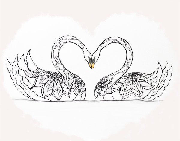 Лебедь эскиз