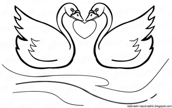 Лебедь трафарет