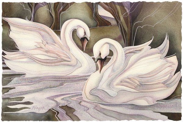 Лебеди стилизованные