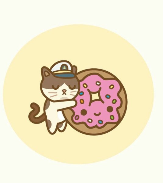 Наклейки пончик с котиком