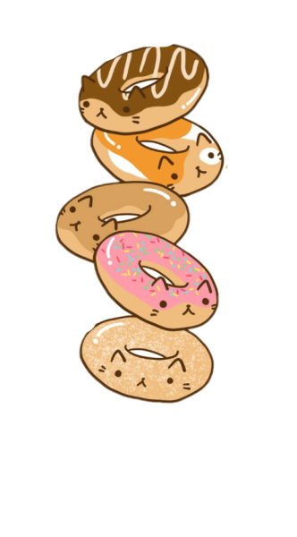 Кавайные наклейки пончики