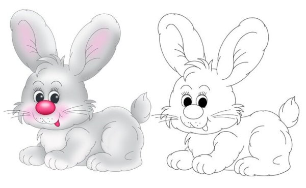 Зайчик белый для детей