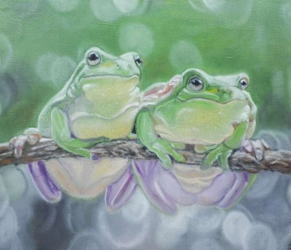 Две лягушки в живописи