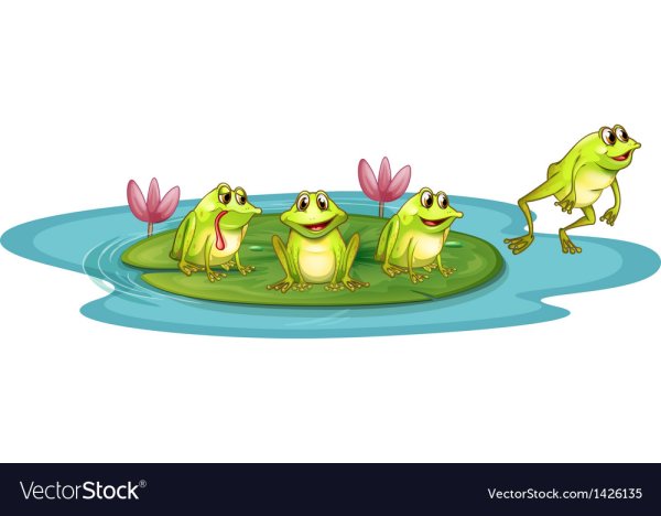 Три лягушки на кувшинке