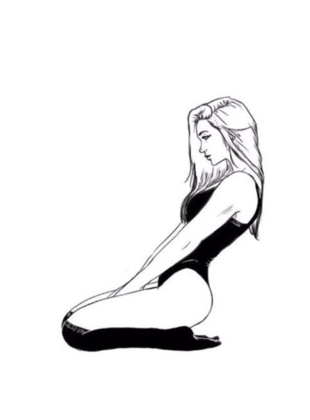 Эскизы полуобнаженных девушек