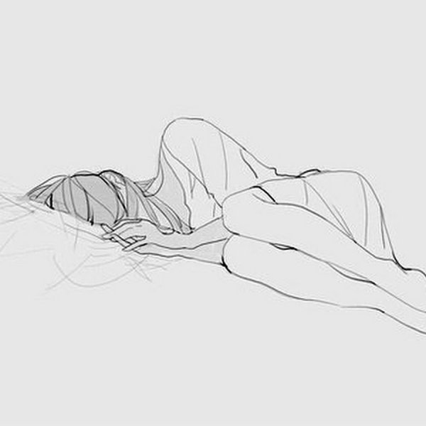 Лежачие позы для рисования