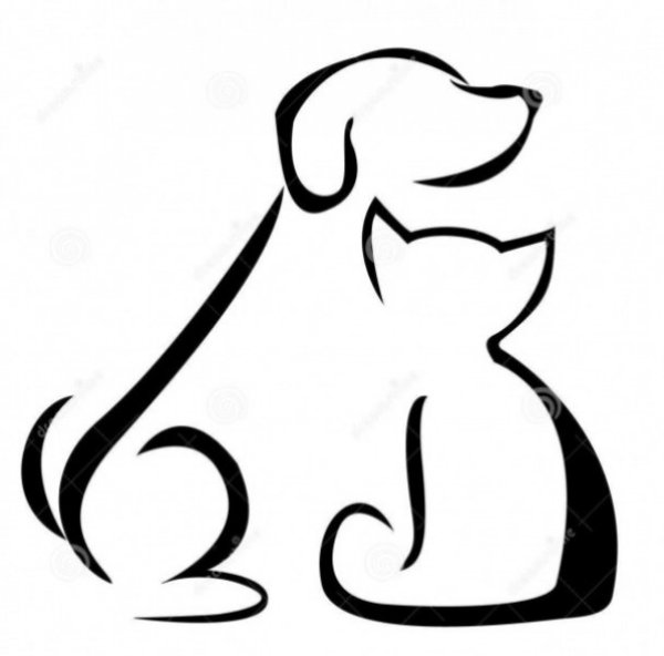 Силуэт кошки и собаки