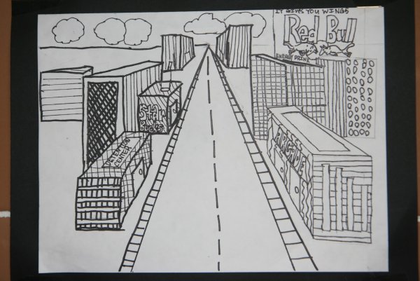 Линейная перспектива рисунок детский