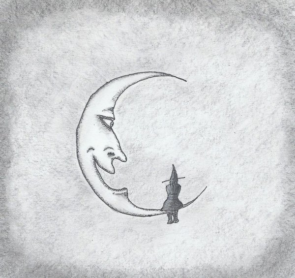 Полумесяц рисунок карандашом