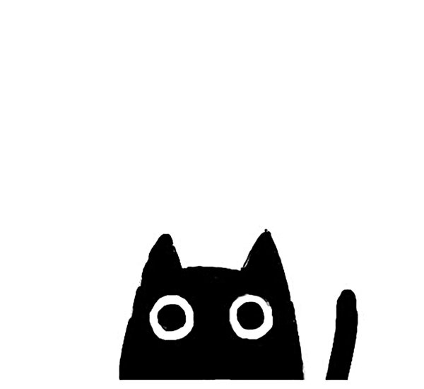 Котик выглядывает арт