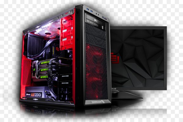 Игровой компьютер на прозрачном фоне