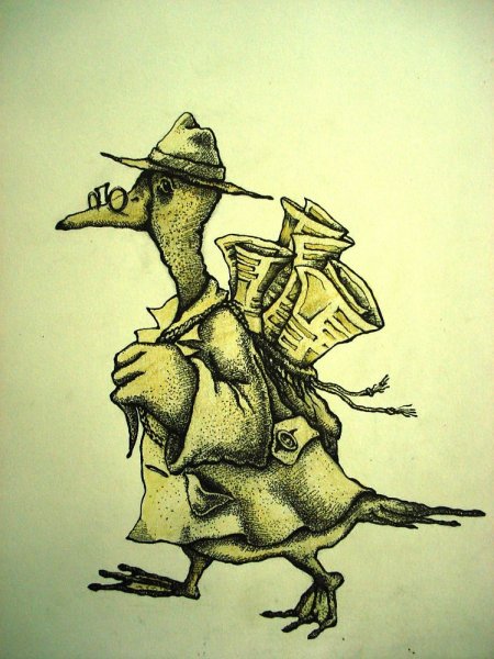 Креативный рисунок газетная утка