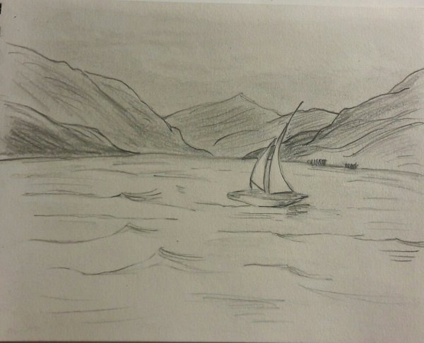 Озеро набросок