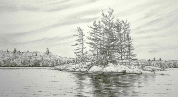 Пейзаж карандашом