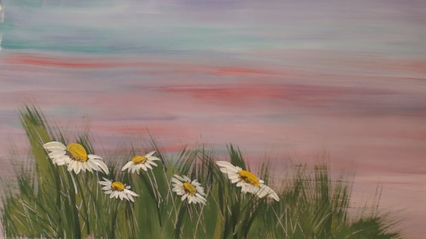 Ромашки гуашью