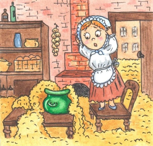 Сказка горшочек каши братья Гримм