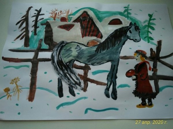 Детские рисунки к рассказу теплый хлеб