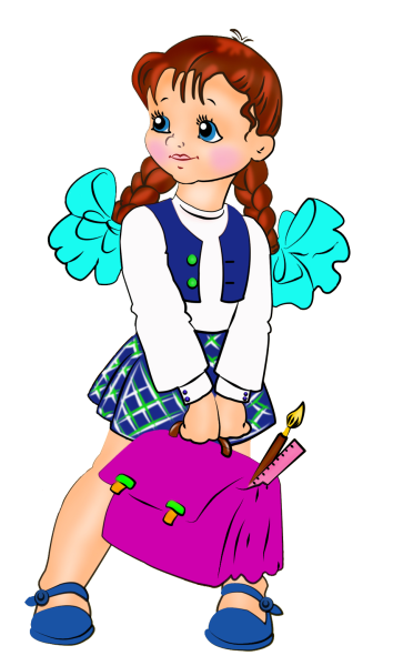 Школьница рисует