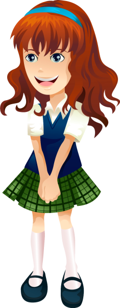 Школьница рисунок