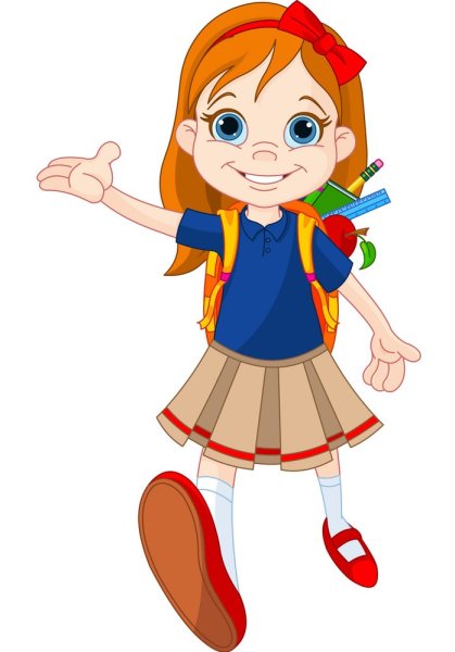 Девочка с портфелем мультяшная