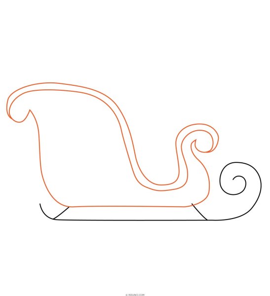 Сани трафарет новогодний