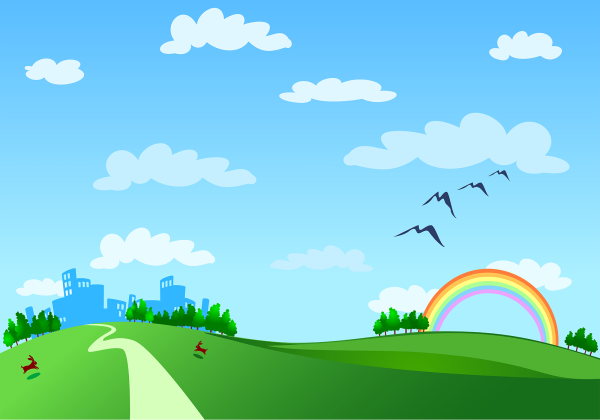 Векторный пейзаж детский