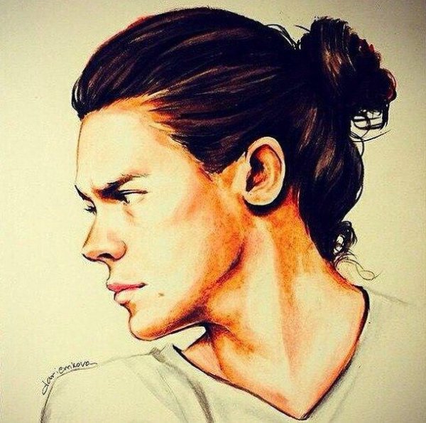 Мужской профиль карандашом