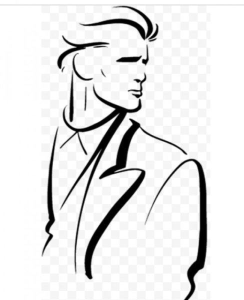 Мужской портрет в профиль карандашом