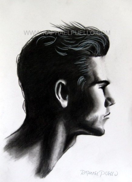 Мужское лицо в профиль рисунок