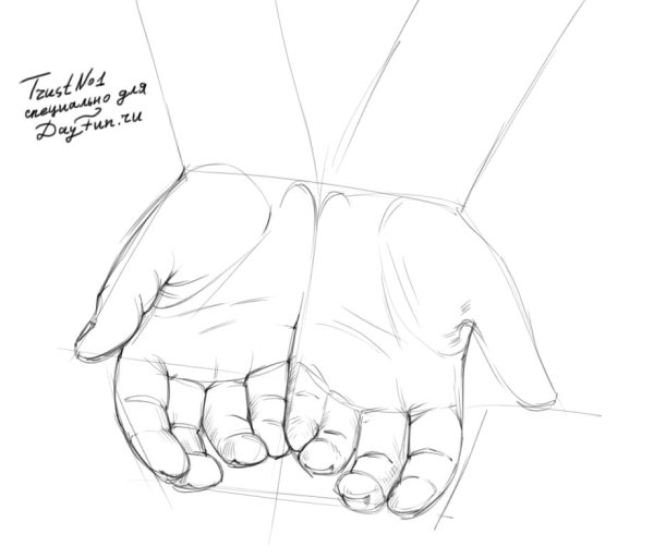 Ладонь рисунок карандашом