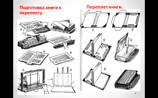 Переплет книги вид сбоку