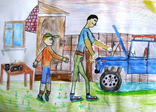 Рисунок на тему мой папа