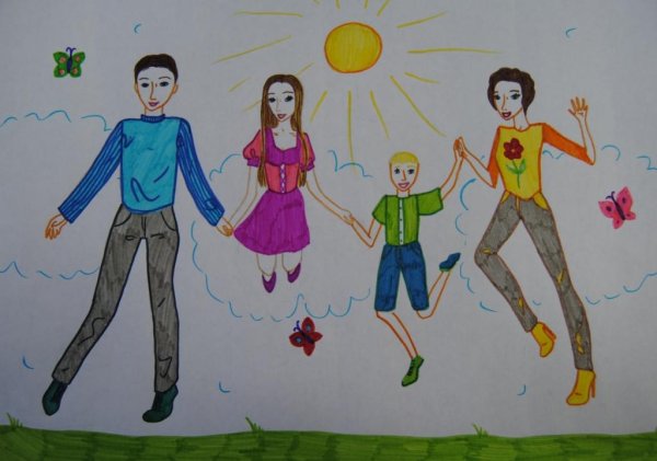 Детские рисунки семьи