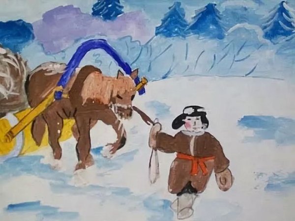 Иллюстрация к произведению Некрасова крестьянские дети