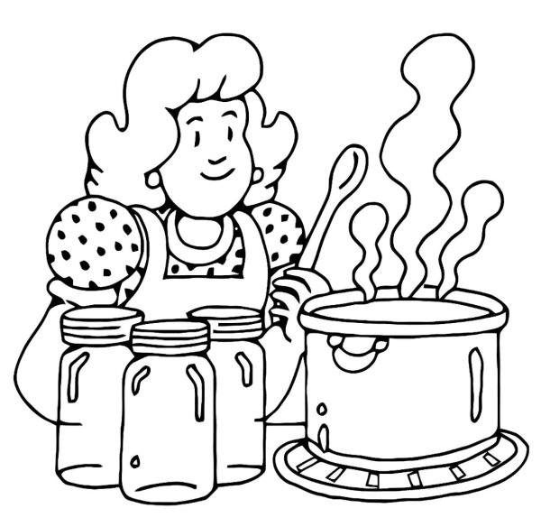 Повариха на прозрачном фоне