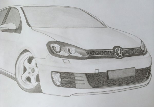 Фольксваген поло карандашом сзади