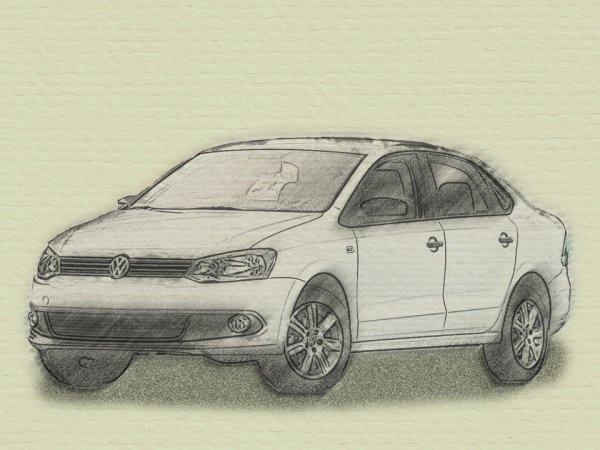 Рисовать Фольксваген поло седан