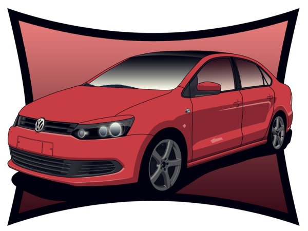 Нарисовать Фольксваген поло