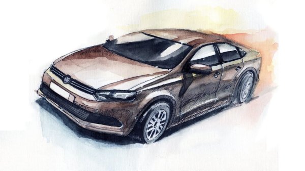 Автомобиль Фольксваген поло рисунок