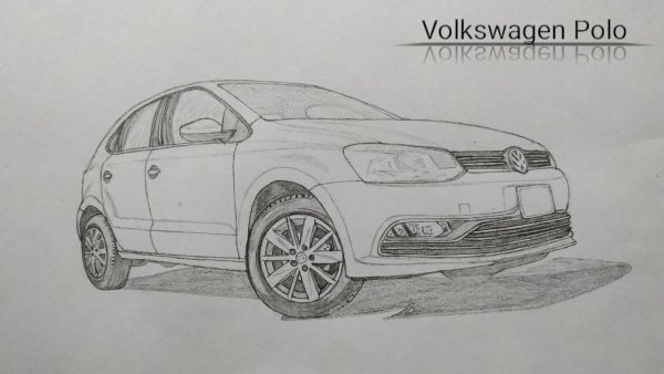 Фольксваген поло рисунок карандашом лёгкий