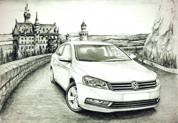 Раскраска Фольксваген Пассат б6