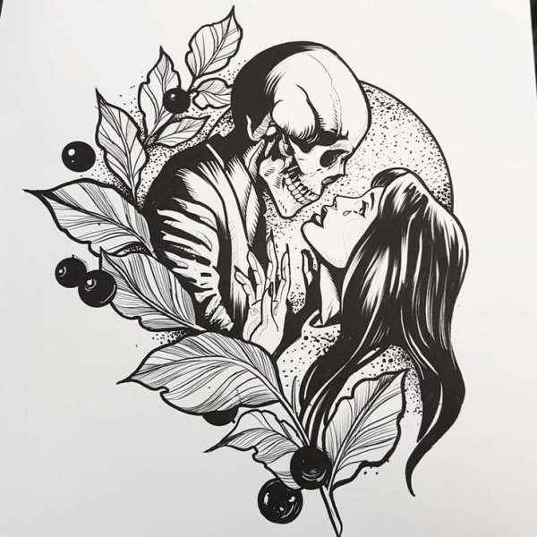 Тату эскизы черно белые