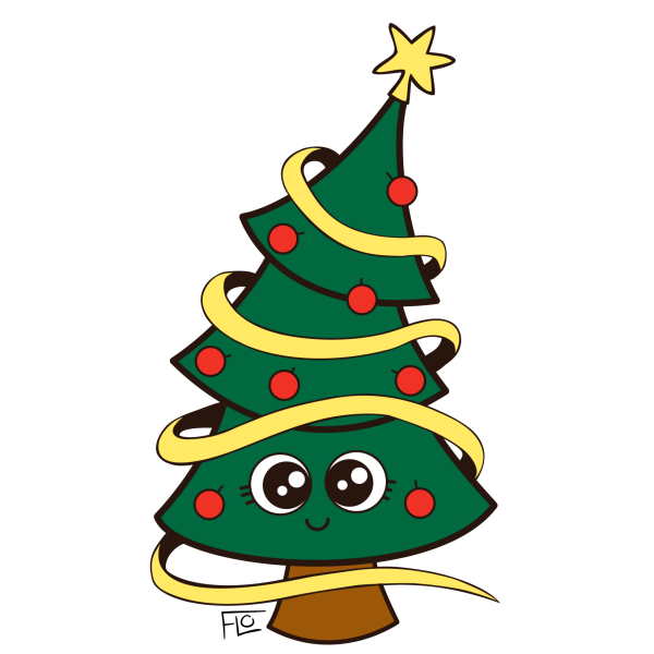 Нарисовать елку новогоднюю