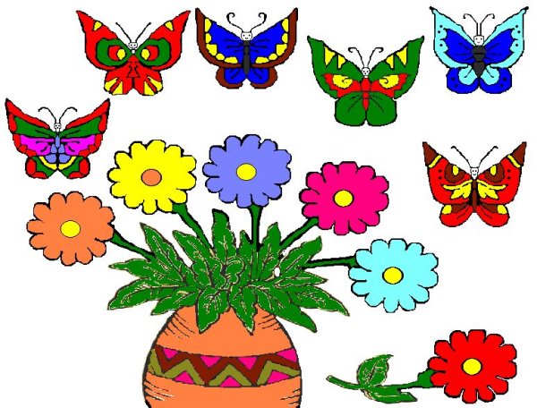 Разноцветные цветы для детей